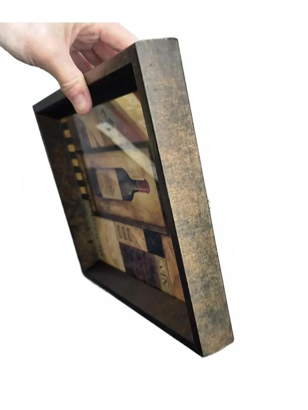 Decorative Chateau Vin Framed Wine Bottle Wall Decor Picture